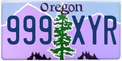 OR license plate 999XYR