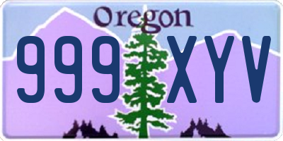 OR license plate 999XYV