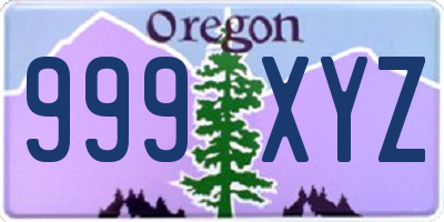 OR license plate 999XYZ