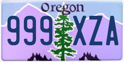 OR license plate 999XZA