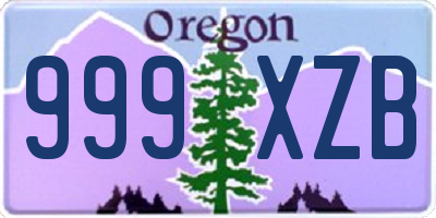 OR license plate 999XZB