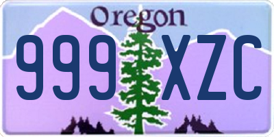 OR license plate 999XZC