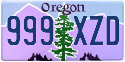 OR license plate 999XZD