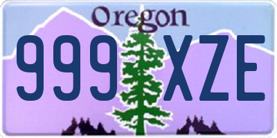 OR license plate 999XZE