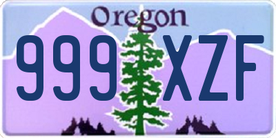 OR license plate 999XZF