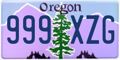 OR license plate 999XZG