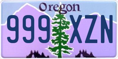 OR license plate 999XZN
