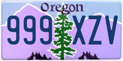 OR license plate 999XZV