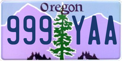 OR license plate 999YAA