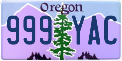 OR license plate 999YAC