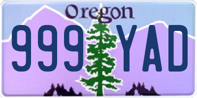 OR license plate 999YAD