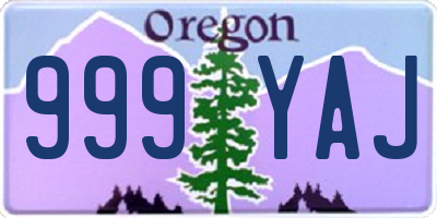 OR license plate 999YAJ