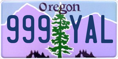 OR license plate 999YAL