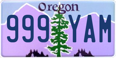 OR license plate 999YAM