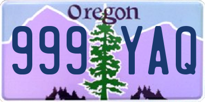 OR license plate 999YAQ