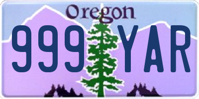 OR license plate 999YAR