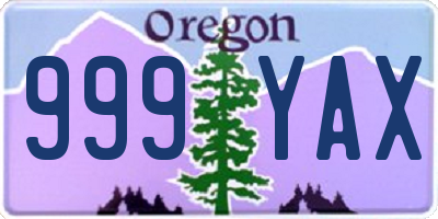 OR license plate 999YAX