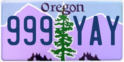 OR license plate 999YAY
