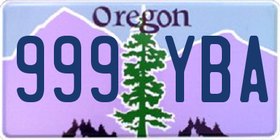 OR license plate 999YBA