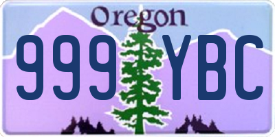 OR license plate 999YBC