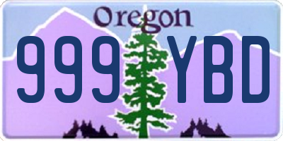 OR license plate 999YBD