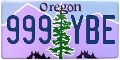 OR license plate 999YBE