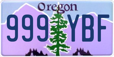 OR license plate 999YBF