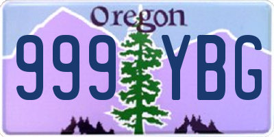 OR license plate 999YBG