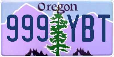 OR license plate 999YBT