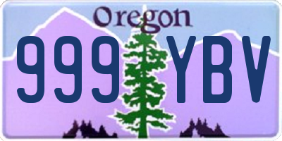 OR license plate 999YBV