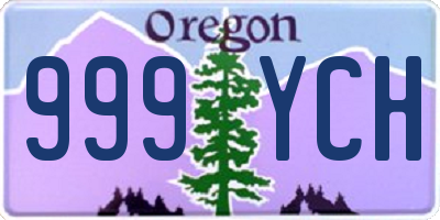 OR license plate 999YCH