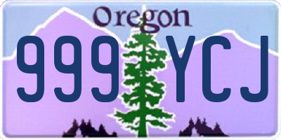 OR license plate 999YCJ