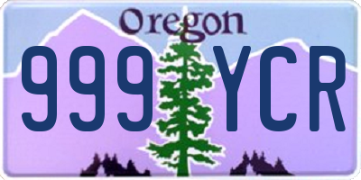 OR license plate 999YCR