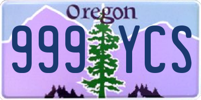 OR license plate 999YCS