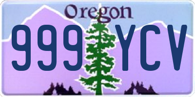 OR license plate 999YCV