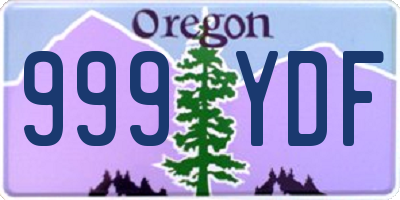 OR license plate 999YDF