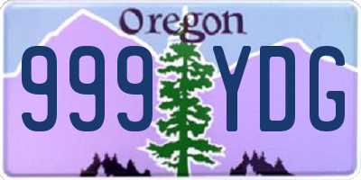 OR license plate 999YDG