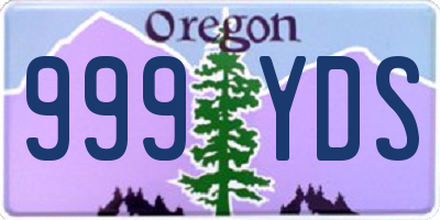 OR license plate 999YDS