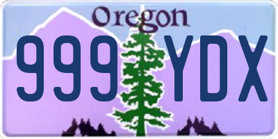 OR license plate 999YDX