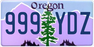 OR license plate 999YDZ