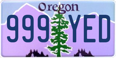 OR license plate 999YED