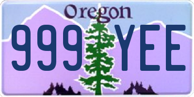 OR license plate 999YEE