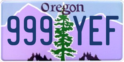 OR license plate 999YEF