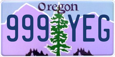 OR license plate 999YEG