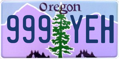 OR license plate 999YEH