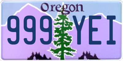 OR license plate 999YEI