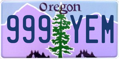 OR license plate 999YEM