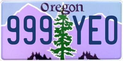 OR license plate 999YEO