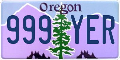 OR license plate 999YER