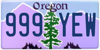 OR license plate 999YEW